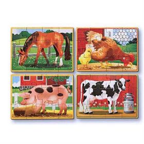 Melissa&Doug MD003793 12x4 Ahşap Yapboz Seti - Çiftlik Hayvanları