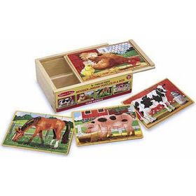 Melissa&Doug MD003793 12x4 Ahşap Yapboz Seti - Çiftlik Hayvanları