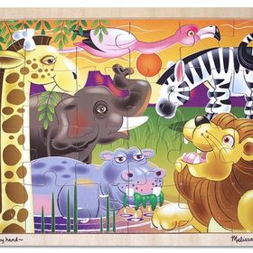 Melissa&Doug Safari Ahşap 24 Parça Yapboz