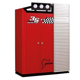Meltem Pitstop Kırmızı 3 Kapılı Dolap