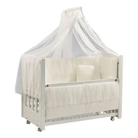 Meltem Smart Mia Sallanır Ahşap 60x120 cm Beyaz Ekru Anne Yanı Beşik