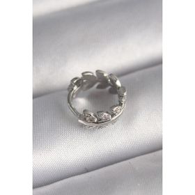 Mena Rise 316L Çelik Gümüş Renk Zirkon Taşlı Yaprak Model Tragus Piercing
