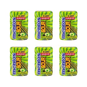 Mentos 56 gr Sour Yeşil Elma Aromalı Draje Sakız (6 adet)