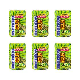 Mentos 56 gr Sour Yeşil Elma Aromalı Draje Sakız (6 adet)