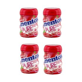 Mentos 60 gr Pure Fresh Çilek Aromalı Sakız (4 adet)