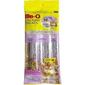 Meo 4x15 gr Krema Ton Balıklı ve Keçi Sütlü Yavru Kedi Ödülü