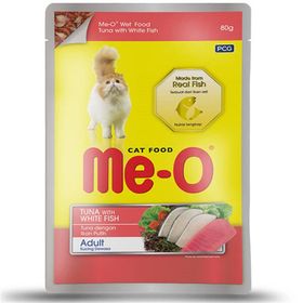 Meo Adult Jöle Ton Balık ve Beyaz Balıklı Yetişkin Konserve 80 gr Kedi Maması