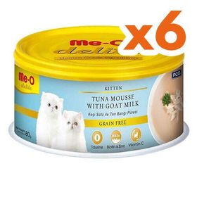 Meo Delite Kitten Ton Balığı Püresi Ve Keçi Sütlü Tahılsız 6x80 gr Yavru Kedi Konservesi
