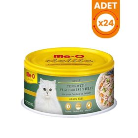 Meo Delite Tahılsız Jöle İçinde Ton Balıklı ve Sebzeli 24x80 GR Yetişkin Kedi Konservesi