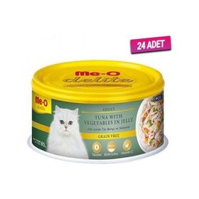 Meo Delite Tahılsız Jöle İçinde Ton Balıklı ve Sebzeli 24x80 GR Yetişkin Kedi Konservesi