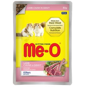 Meo Kitten Gravy Soslu Kuzulu Yavru Konserve 80 gr Kedi Maması