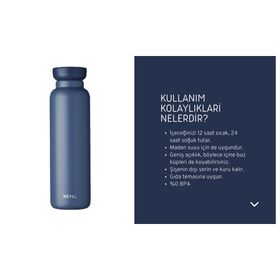 Mepal Insulated Bottle Ellipse Yalıtımlı 500 ml Mavi Termos