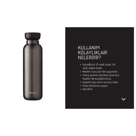 Mepal Insulated Bottle Ellipse Yalıtımlı 500 ml Siyah Termos