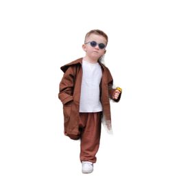Meqlife Unisex Çocuk Kapşonlu 5-6 Yaş Trençkot Yağmurluk