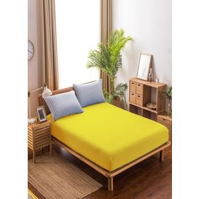 Mer-tim 100x200 cm Sarı Penye Lastikli Tek Kişilik Çarşaf