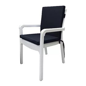 Mer-tim Balkon Salon Arkalıklı Siyah Sandalye Bahçe Minderi