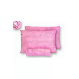 Mer-tim Battal Boy Pembe Puantiyeli Lastikli 180x200 Çarşaf ve Yastık Kılıfı