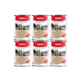 Mera Pure Sensitive Beef Sığır Etli Tahılsız 6x400 gr Köpek Konserve Maması