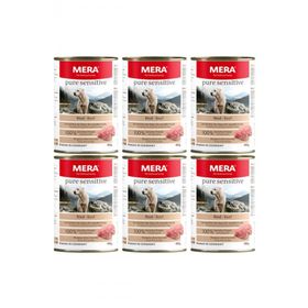 Mera Pure Sensitive Beef Sığır Etli Tahılsız 6x400 gr Köpek Konserve Maması