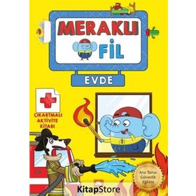Meraklı Fil Evde Çıkartmalı Aktivite Kitabı - Kolektif