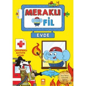 Meraklı Fil Evde Çıkartmalı Aktivite Kitabı - Kolektif