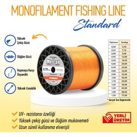 Mercan Koralle Standart 0.70 mm 1 kg Turuncu Bobin Misina