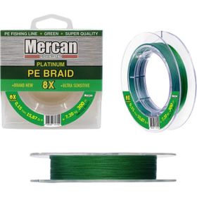Mercan PE Örgü Platinum 8X İp 0.15 mm - 300 mt Yeşil Misina