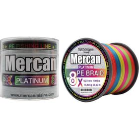 Mercan PE Örgü Platinum 8X İp 0.23 mm - 1000 mt Multicolor Misina