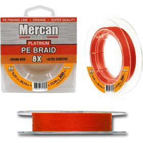 Mercan PE Örgü Platinum 8X İp 0.23 mm - 300 mt Turuncu Misina
