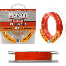 Mercan PE Örgü Platinum 8X İp 0.25 mm - 300 mt Turuncu Misina