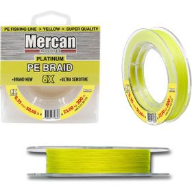 Mercan PE Örgü Platinum 8X İp 0.35 mm - 300 mt Sarı Misina