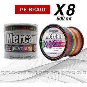 Mercan Pe Örgü Platinum 8X İp 0.37 mm - 500 mt Multicolor Misina