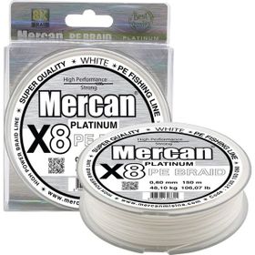 Mercan PE Örgü Platinum 8X İp 0.60 mm - 150 mt Beyaz Makara Misina