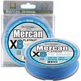 Mercan Pe Örgü Platinum 8X İp 0.60 mm - 150 mt Mavi Misina