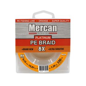 Mercan PE Örgü Platinum 8X İp 150 mt Turuncu Makara Misina