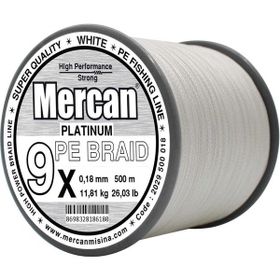 Mercan Pe Örgü Platinum 9X İp 0.18 mm - 500 mt Beyaz Misina