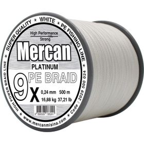 Mercan Pe Örgü Platinum 9X İp 0.24 mm - 500 mt Beyaz Misina