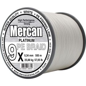 Mercan Pe Örgü Platinum 9X İp 0.34 mm - 500 mt Beyaz Misina