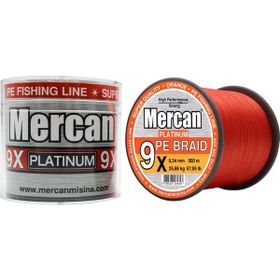 Mercan Pe Örgü Platinum 9X İp 0.34 mm - 500 mt Turuncu Misina