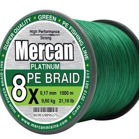 Mercan Pe Örgü Platinum X8 İp 1000 m Yeşil Misina