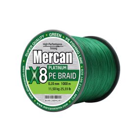 Mercan Pe Örgü Platinum X8 İp 1000 m Yeşil Misina