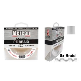 Mercan Pe Örgü Platinum X8 İp 150 m Beyaz Makara Misina
