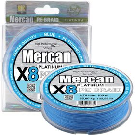 Mercan Pe Örgü Platinum X8 İp 300 m - 0.70 mm Mavi Misina