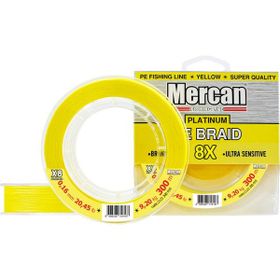 Mercan PE Örgü Platinum X8 İp 300 m Sarı 0.16 mm Misina
