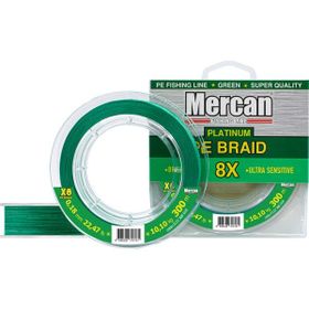 Mercan PE Örgü Platinum X8 İp 300 m Yeşil 0.18 mm Misina