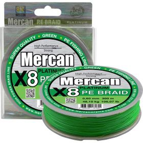 Mercan Pe Örgü Platinum X8 İp 300 mt - 0.60 mm Yeşil Misina