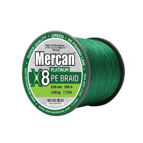 Mercan Pe Örgü Platinum X8 İp 500 m Yeşil Misina