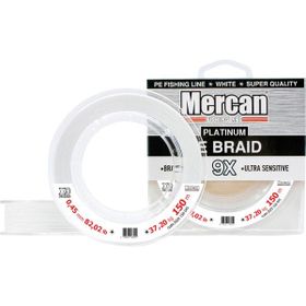 Mercan Pe Örgü Platinum X9 150 mt - 0.45 mm Beyaz Makara Misina İp