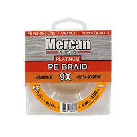 Mercan Pe Örgü Platinum X9 İp 150 m Turuncu Makara Misina