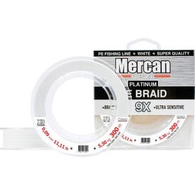 Mercan PE Örgü Platinum X9 İp 300 m Beyaz 0.09 mm Makara Misina